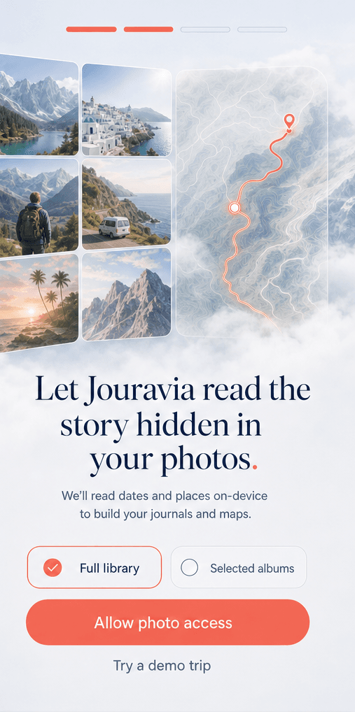 Photo access onboarding screen