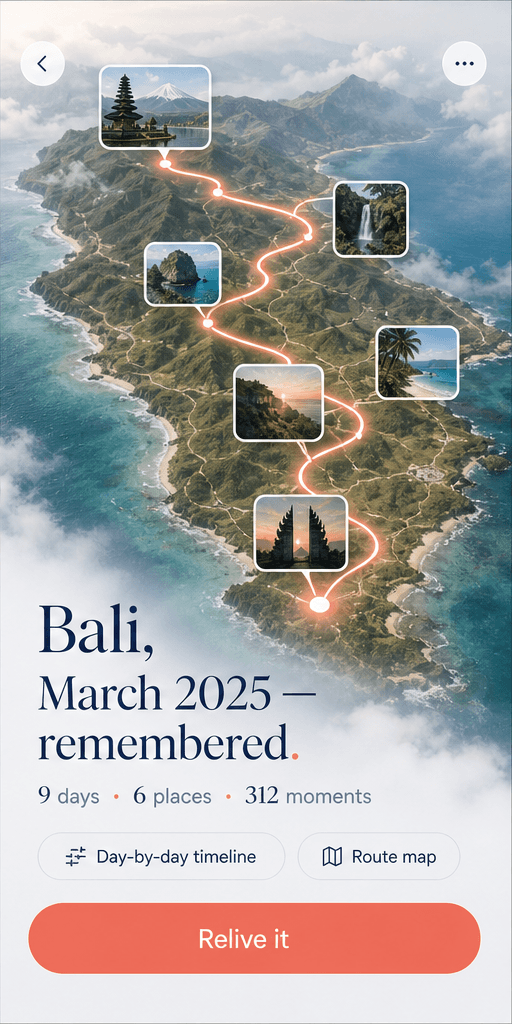Bali route memory screen