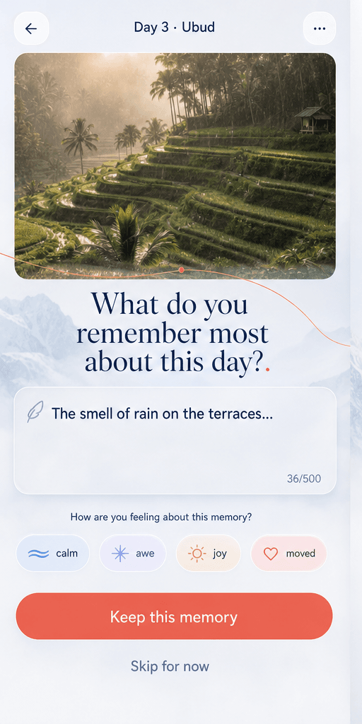 First reflection journal screen