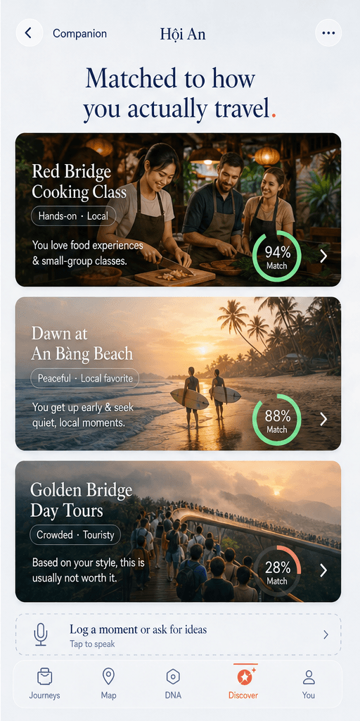 Jouravia local recommendations screen